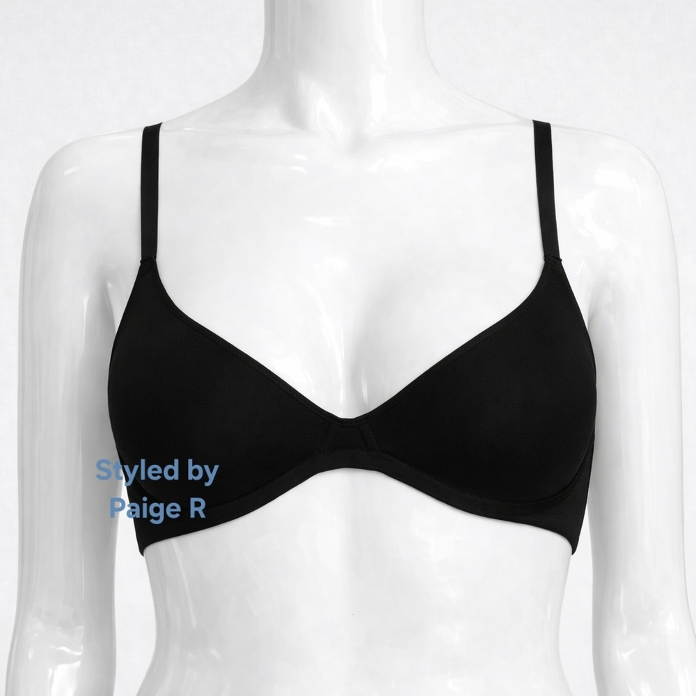 💕NWT SKIMS Weightless Scoop Underwire Unlined Plunge Bra Black ONYX 40DDD 40F